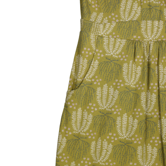 Boden Sheath Dress Womens Size 10 Regular Green Floral Stars Cotton Blend Pocket - Picture 6 of 10